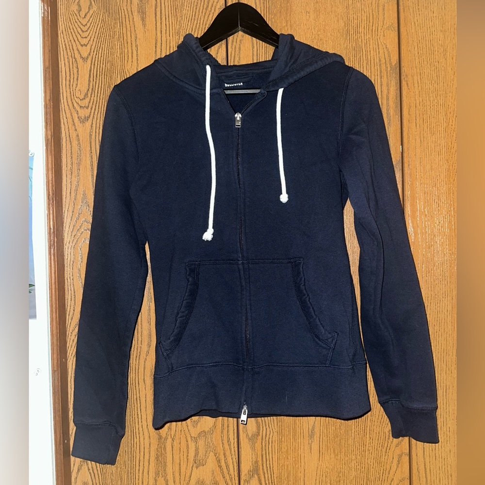 Hollister Navy Blue Zip-Up Hoodie